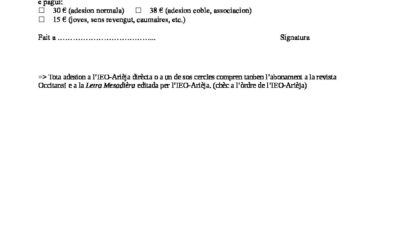 Bulletin d’adesion 2023