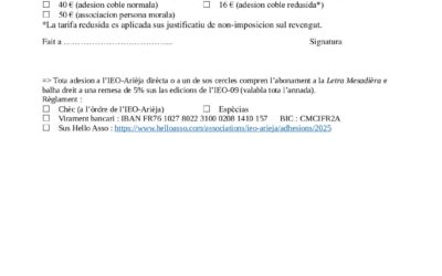 Bulletin d’adesion 2025