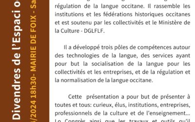 Les divendres de l Espaci occitan Lo Congrès Aficha p2